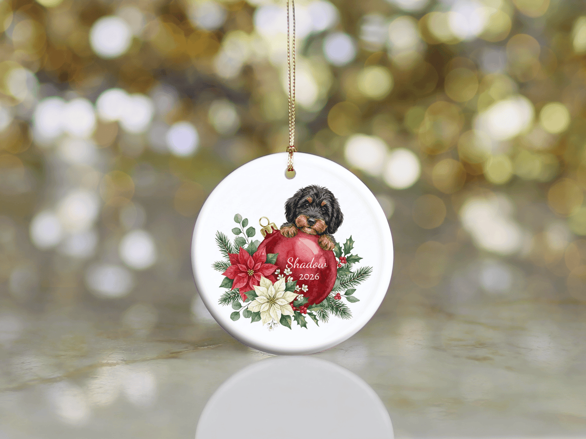 First Christmas Phantom Goldendoodle Ornament in by AnywherePOD