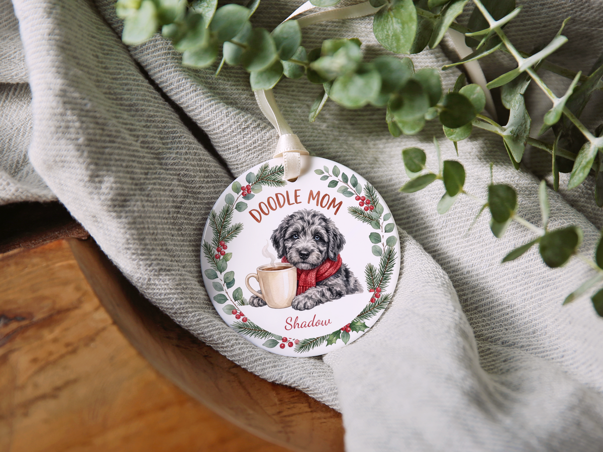 Personalized Merle Goldendoodle Doodle Mom Ornament