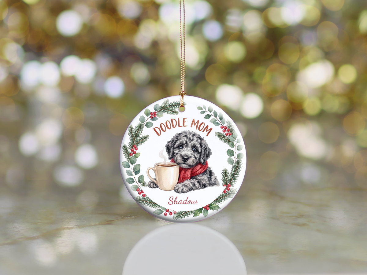 Personalized Merle Goldendoodle Doodle Mom Ornament