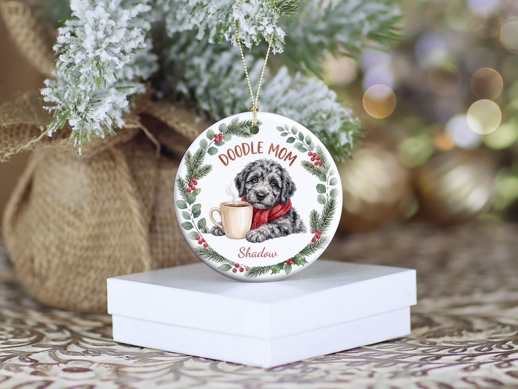 Personalized Merle Goldendoodle Doodle Mom Ornament