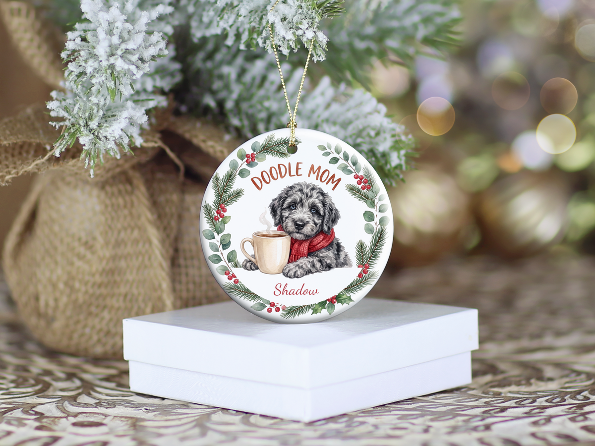 Personalized Merle Goldendoodle Doodle Mom Ornament