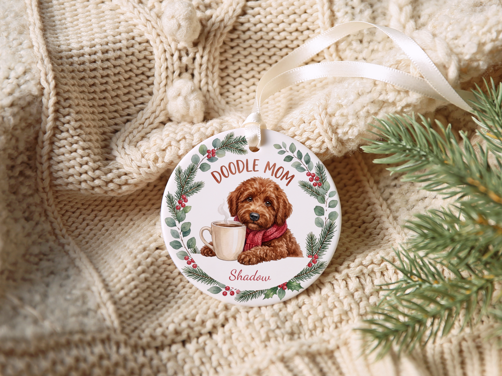 Personalized Apricot Goldendoodle Doodle Mom Ornament
