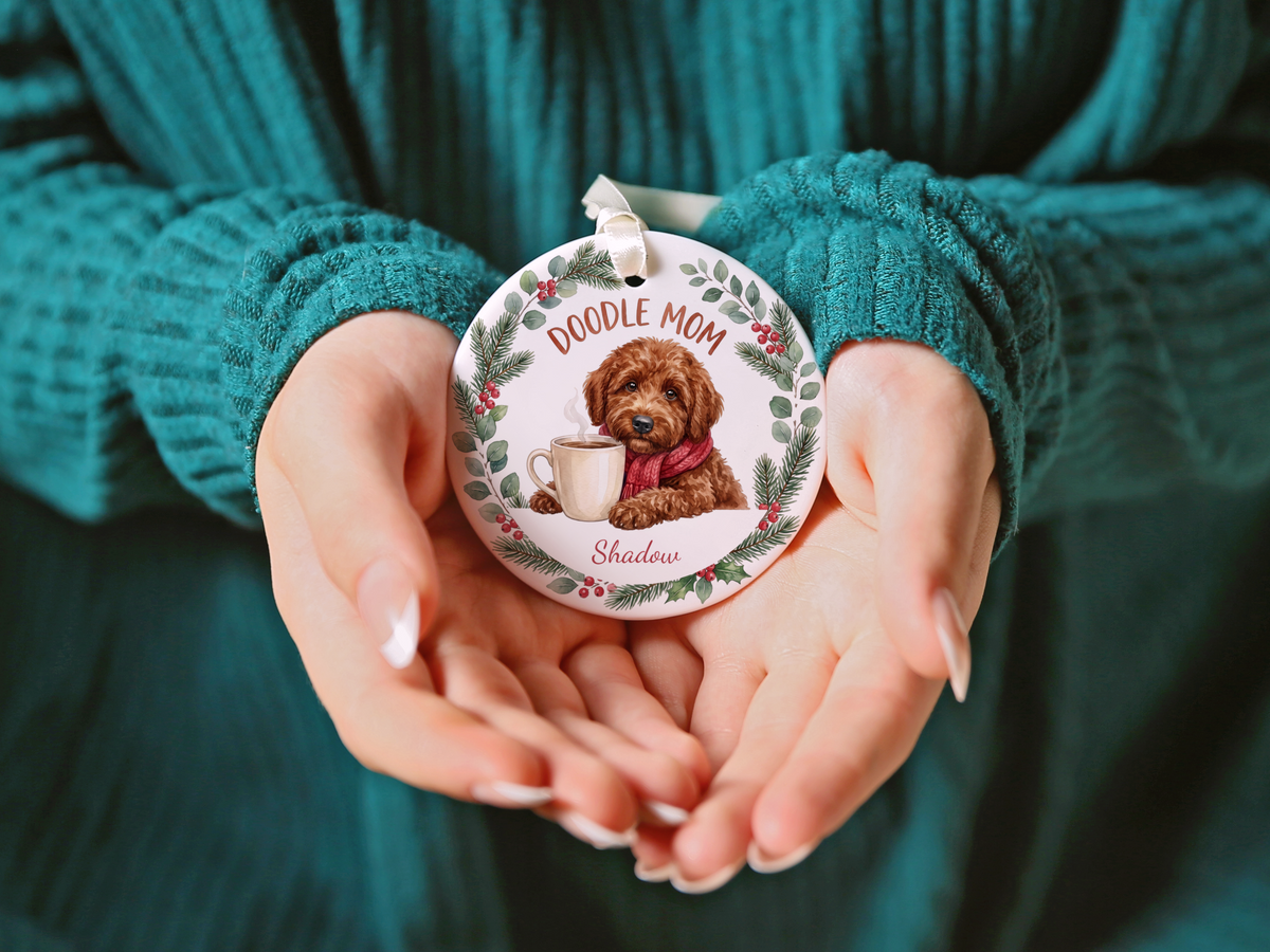 Personalized Apricot Goldendoodle Doodle Mom Ornament