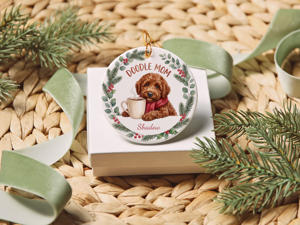 Personalized Apricot Goldendoodle Doodle Mom Ornament