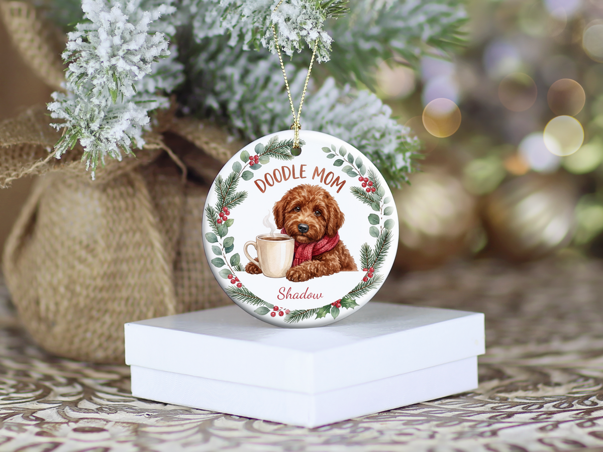 Personalized Apricot Goldendoodle Doodle Mom Ornament