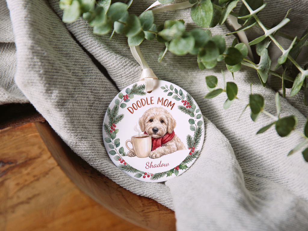 Personalized Cream Goldendoodle Doodle Mom Ornament