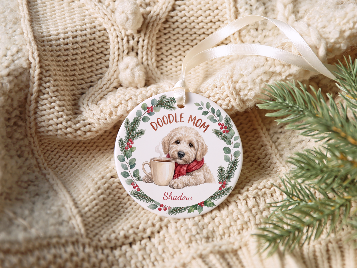 Personalized Cream Goldendoodle Doodle Mom Ornament