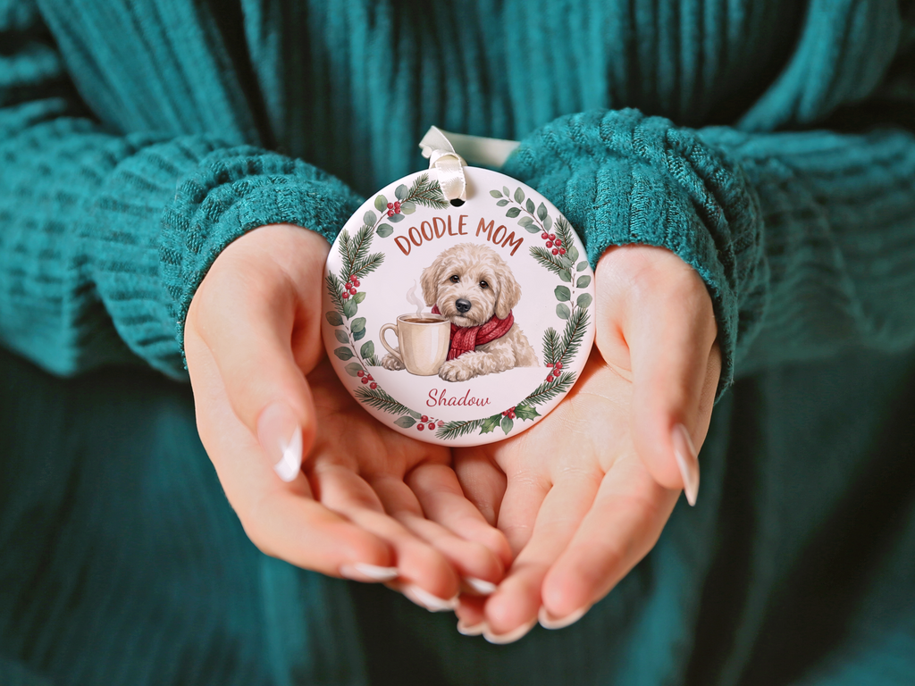 Personalized Cream Goldendoodle Doodle Mom Ornament