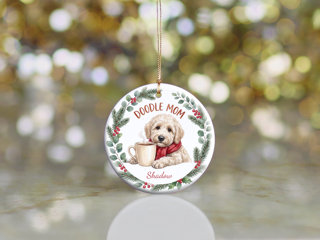 Personalized Cream Goldendoodle Doodle Mom Ornament