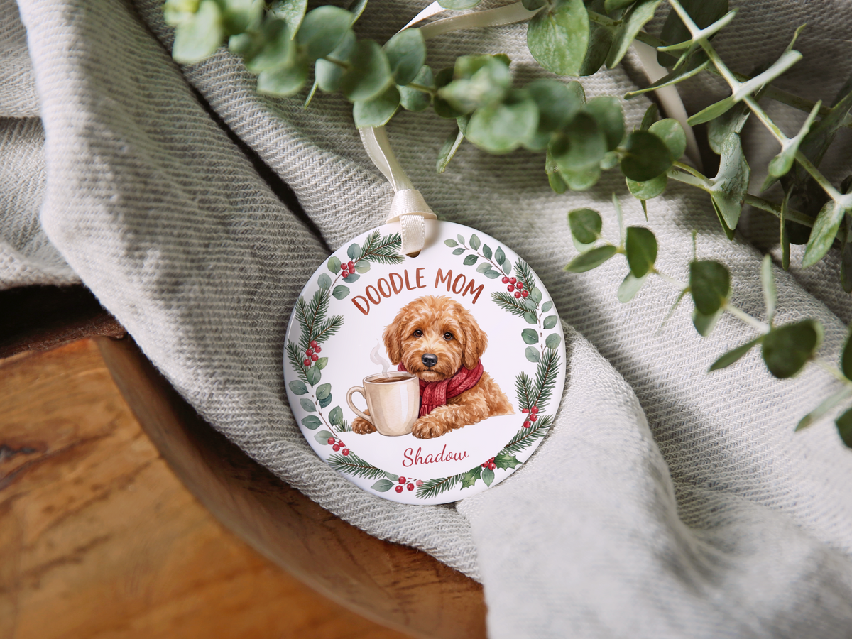 Personalized Golden Goldendoodle Doodle Mom Ornament