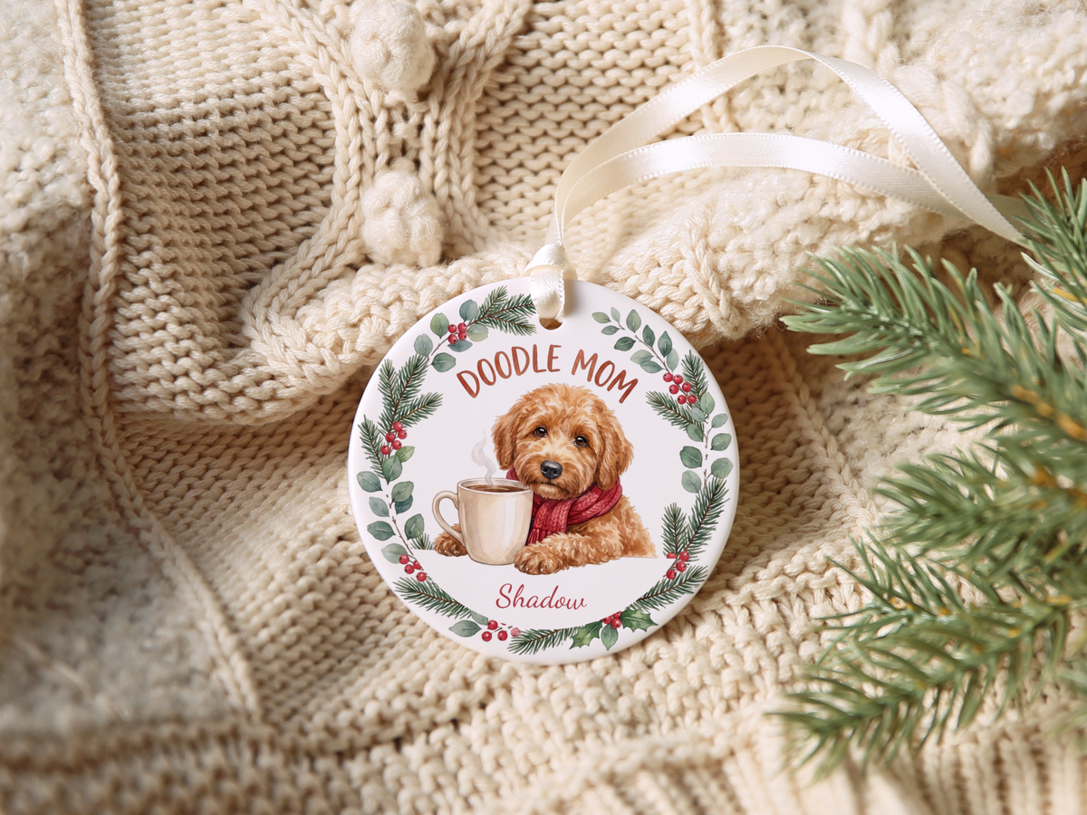 Personalized Golden Goldendoodle Doodle Mom Ornament