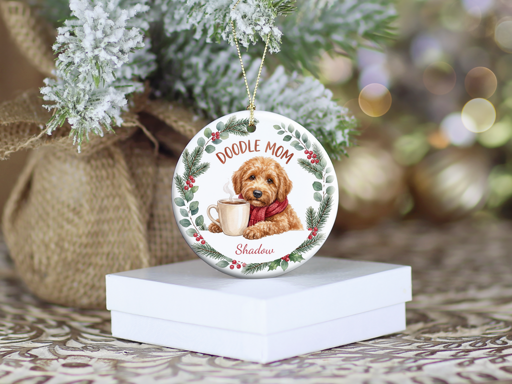 Personalized Golden Goldendoodle Doodle Mom Ornament