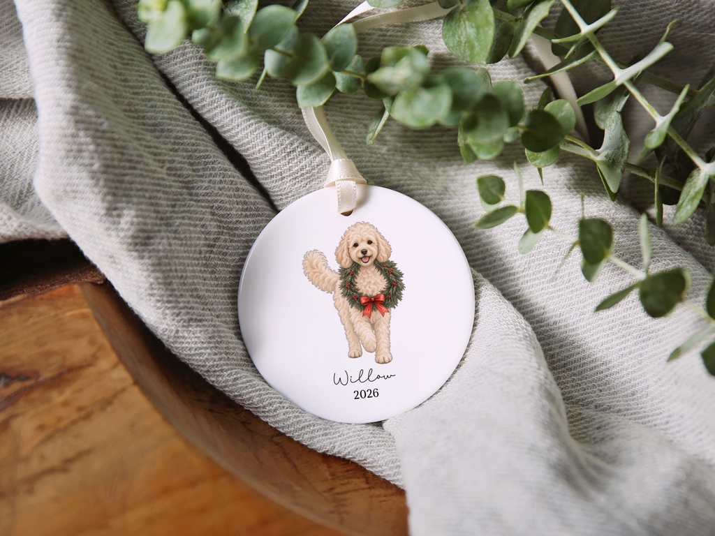 Maltipoo Wreath Ornament