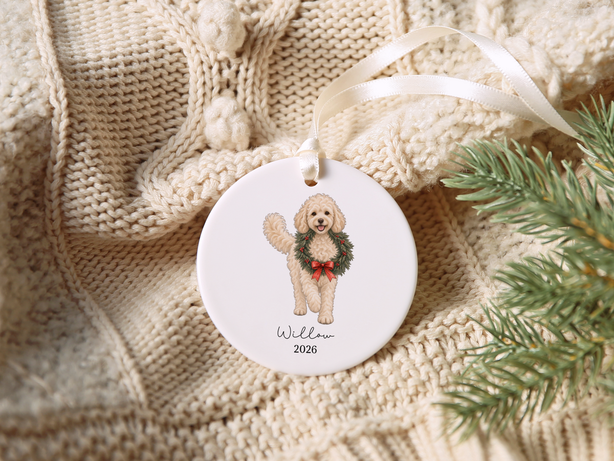 Maltipoo Wreath Ornament