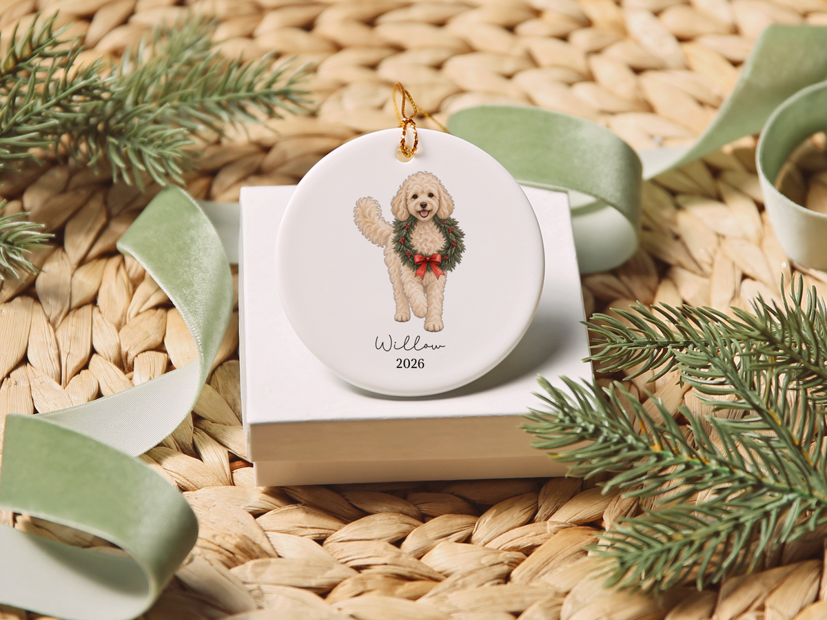 Maltipoo Wreath Ornament