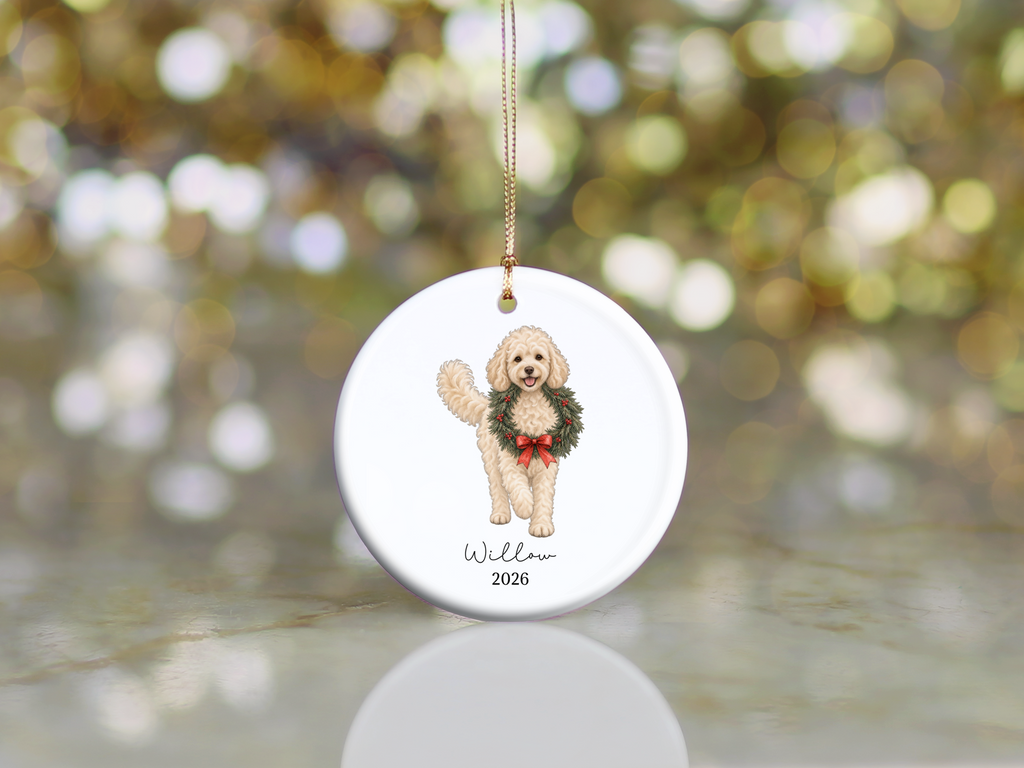 Maltipoo Wreath Ornament