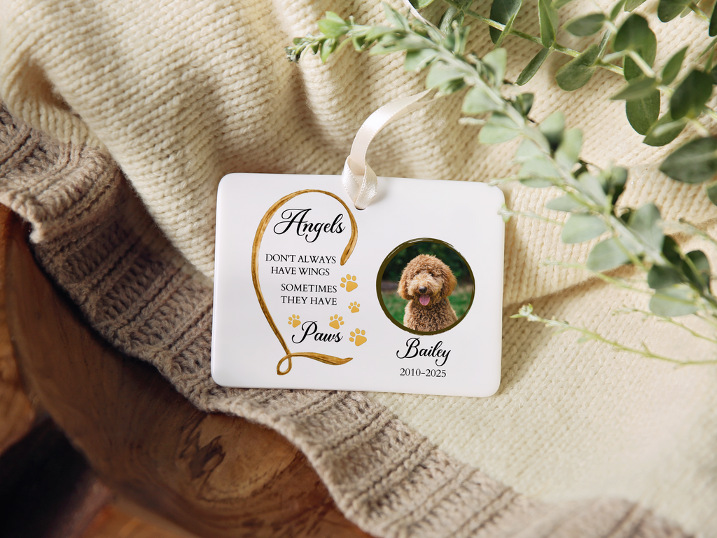 Personalized Angels Have Paws Ornament