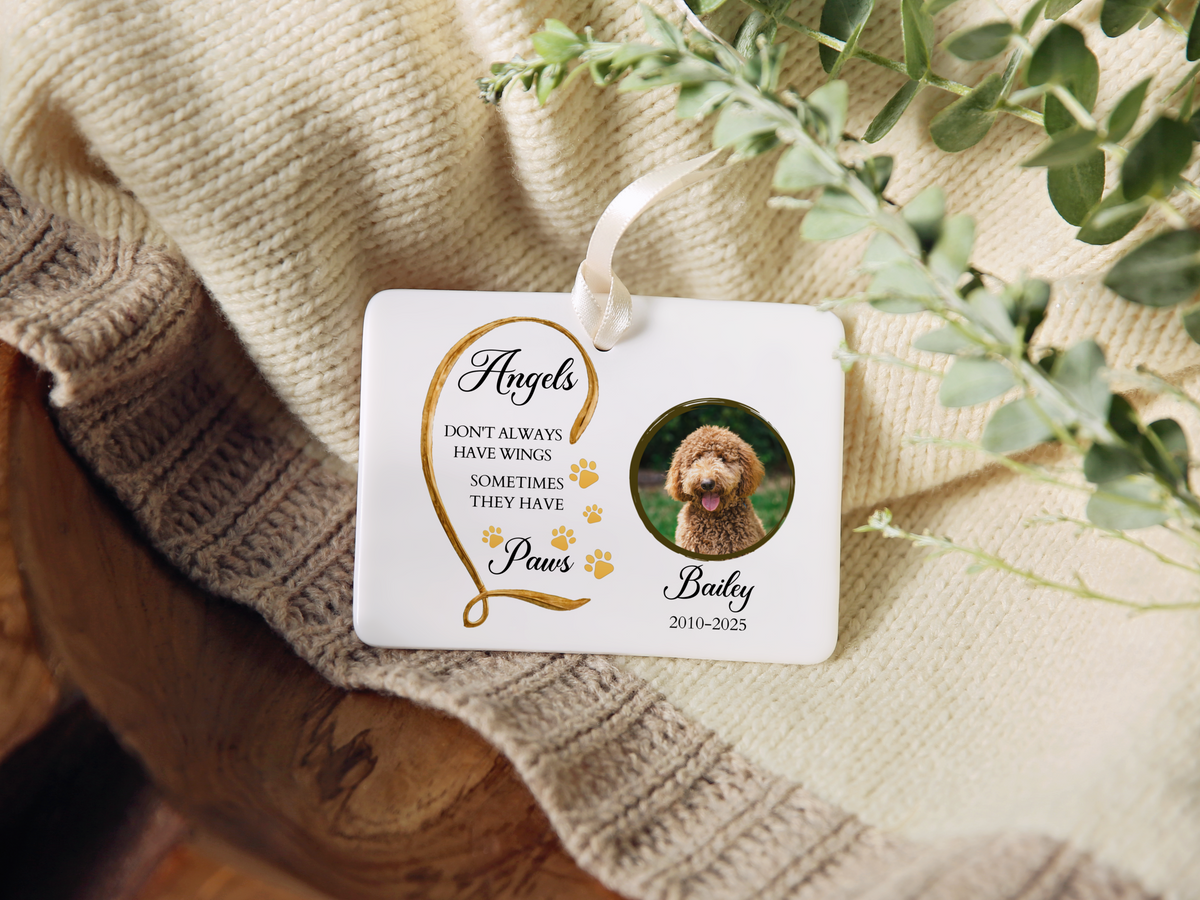 Personalized Angels Have Paws Ornament