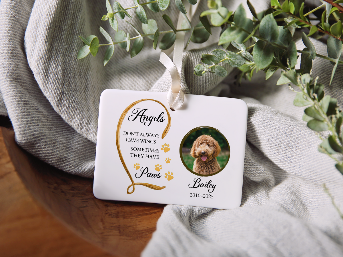 Personalized Angels Have Paws Ornament