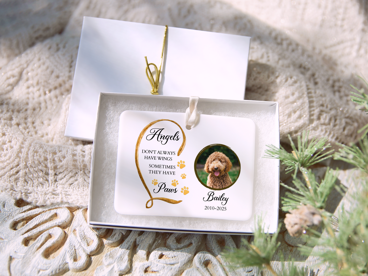 Personalized Angels Have Paws Ornament