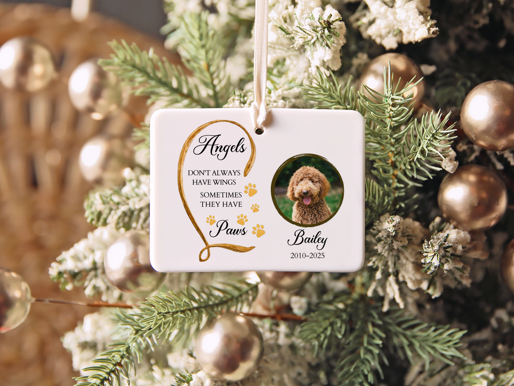Personalized Angels Have Paws Ornament