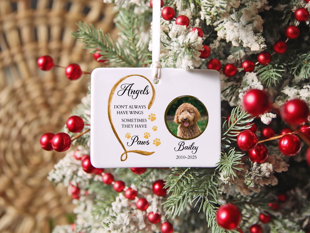 Personalized Angels Have Paws Ornament
