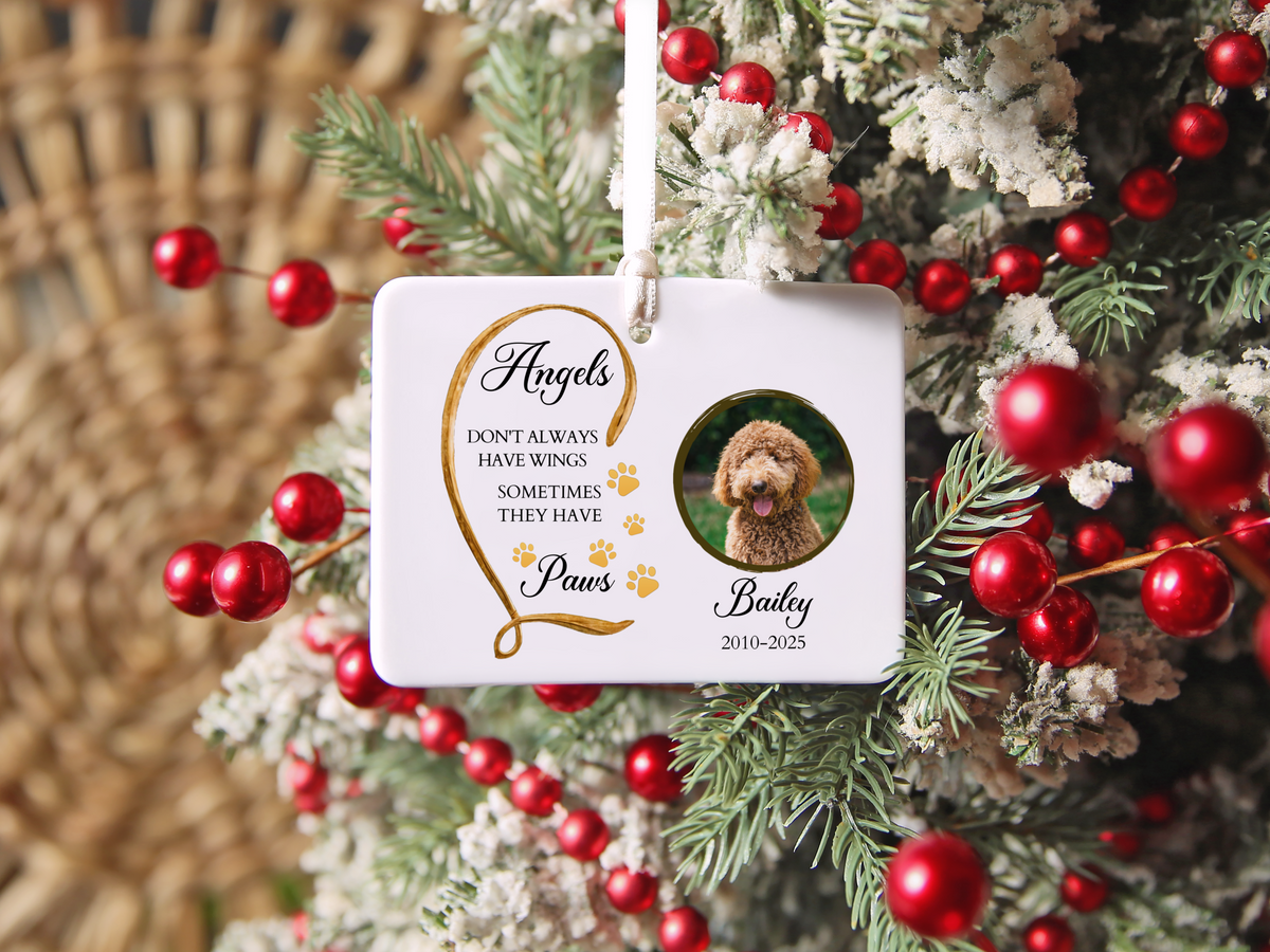 Personalized Angels Have Paws Ornament