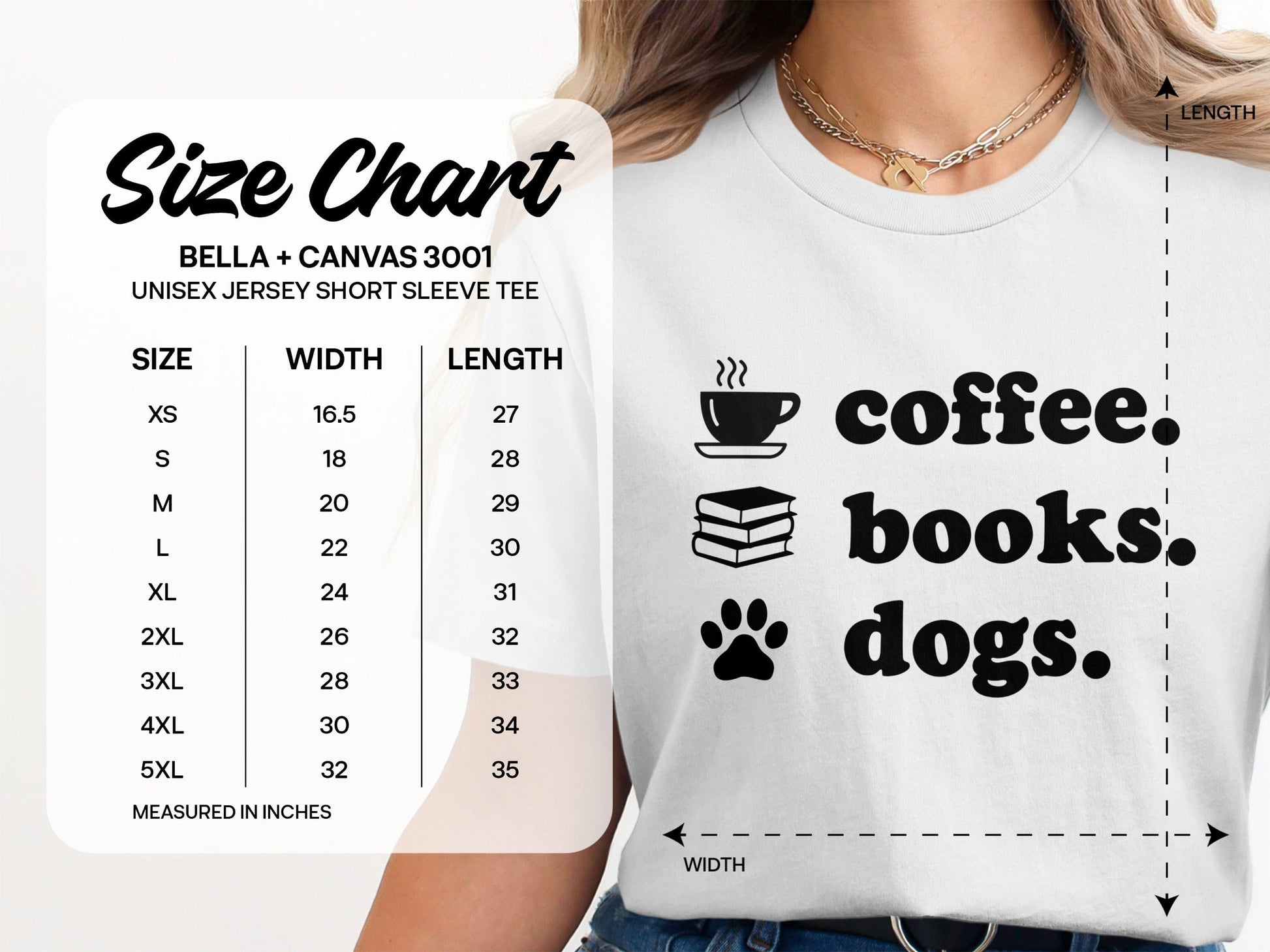 Coffee Books Dogs Printed Design T-Shirt Product