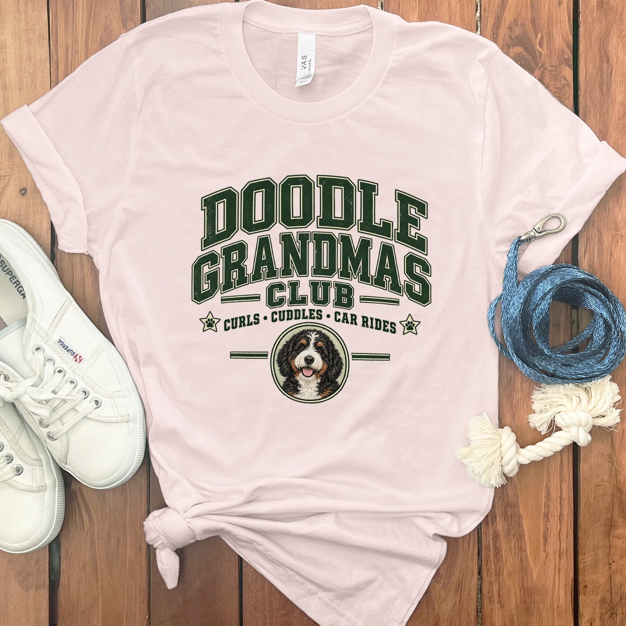 Bernedoodle Grandmas Club in Soft Pink / S by Puppy Jo