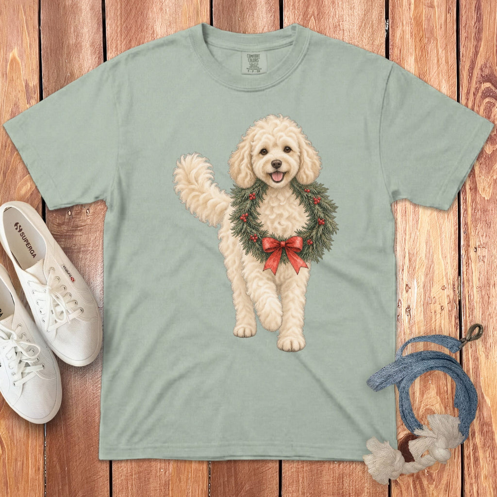 Maltipoo Wreath Signature T-Shirt in Bay / S by Puppy Jo