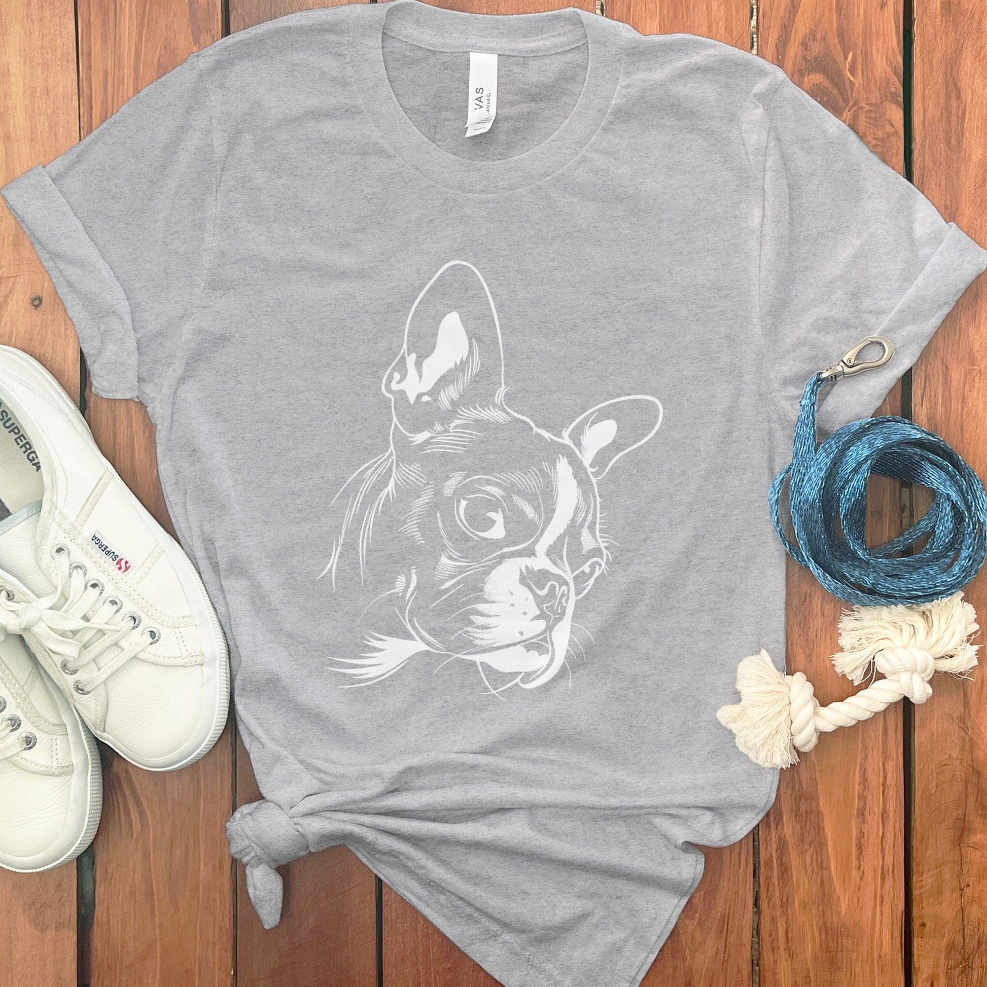 Stylish Graphic Dog Design Gray T-Shirt product type
