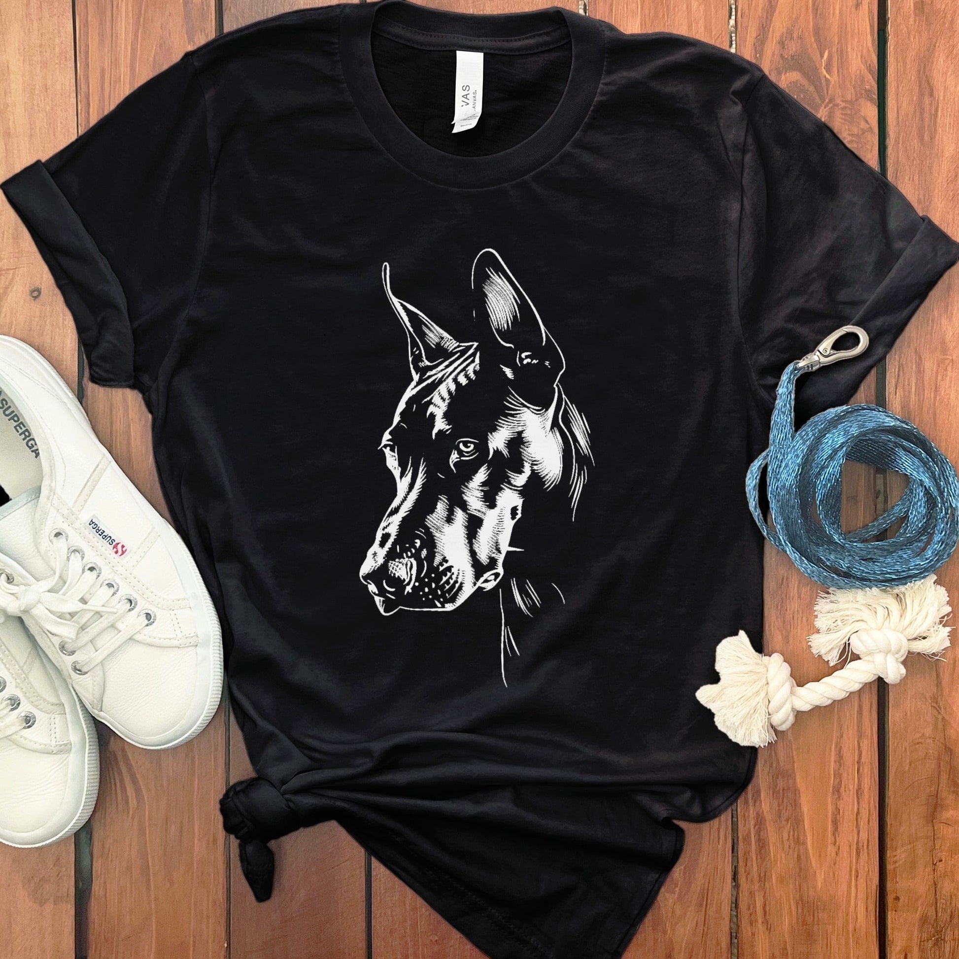 Artistic Dog Drawing Graphic Black T-shirt product