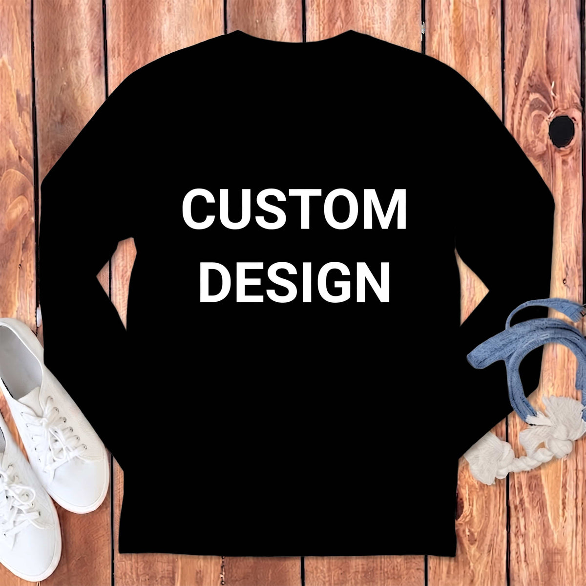 Your Ideas - One of a Kind Design - Custom Long Sleeve T-Shirt in S / Black / Long Sleeve T-Shirts by Puppy Jo