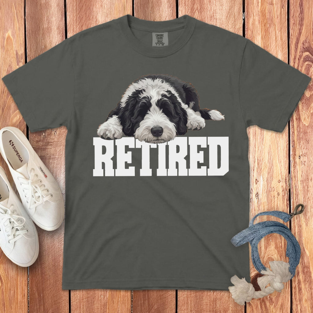 Retired Sleeping Sheepadoodle Signature T-Shirt in Pepper / S by Puppy Jo