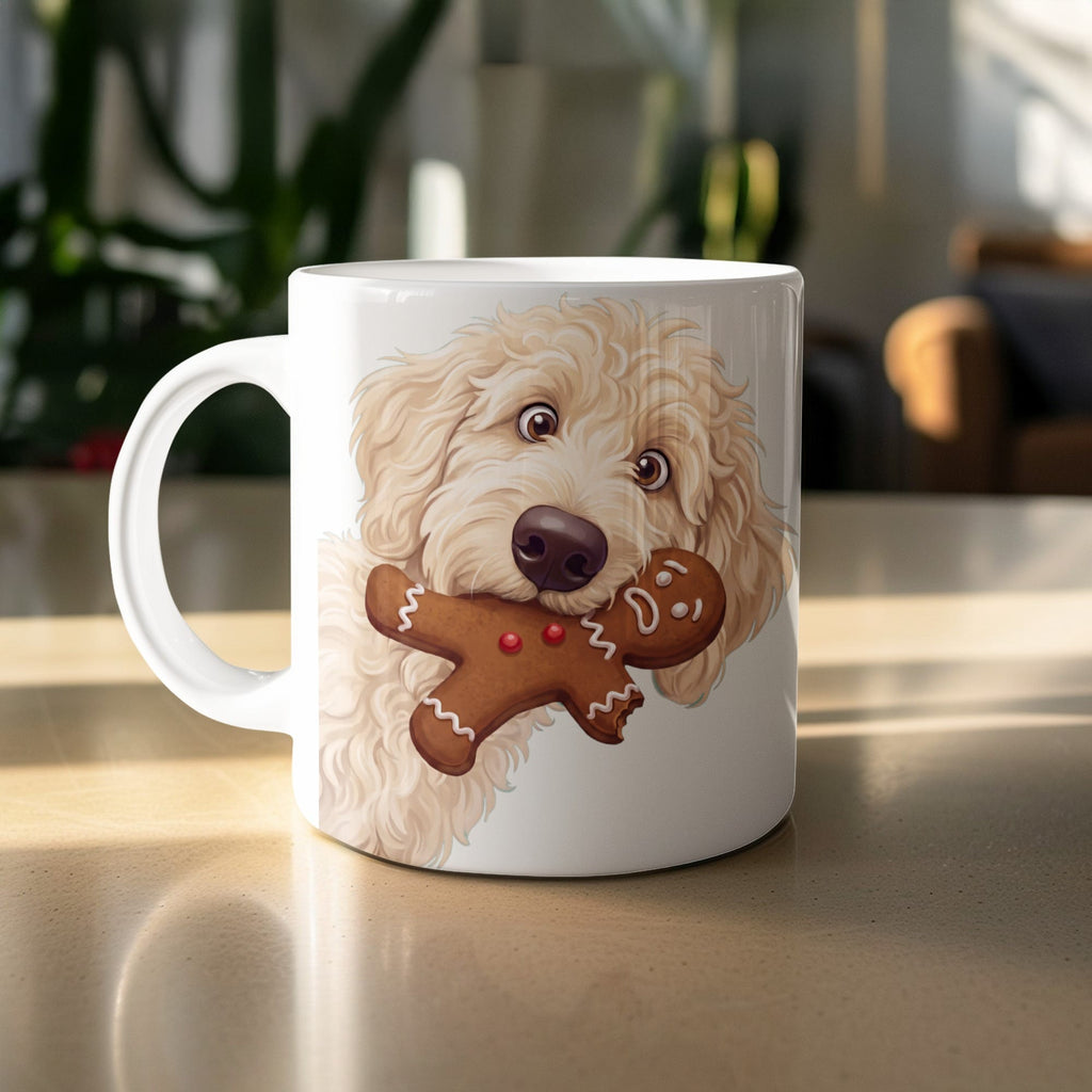 Cream Goldendoodle Cookie Thief Mug in by Puppy Jo
