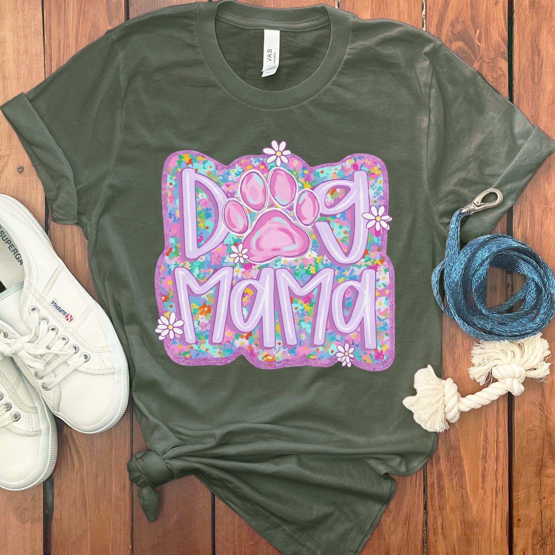 Colorful Dog Mama Graphic Tee for Pet Lovers Shirt Product