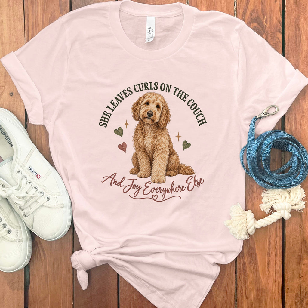 Couch Curls Doodle T-Shirt in Soft Pink / S by Puppy Jo
