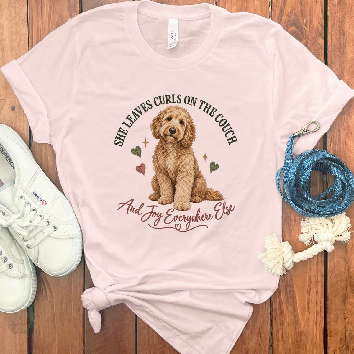 Couch Curls Doodle T-Shirt in Soft Pink / S by Puppy Jo