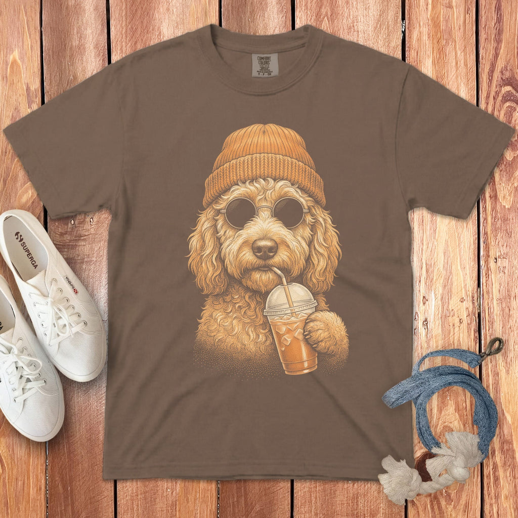 Golden Goldendoodle Ice Latte Signature T-Shirt in Espresso / S by Puppy Jo
