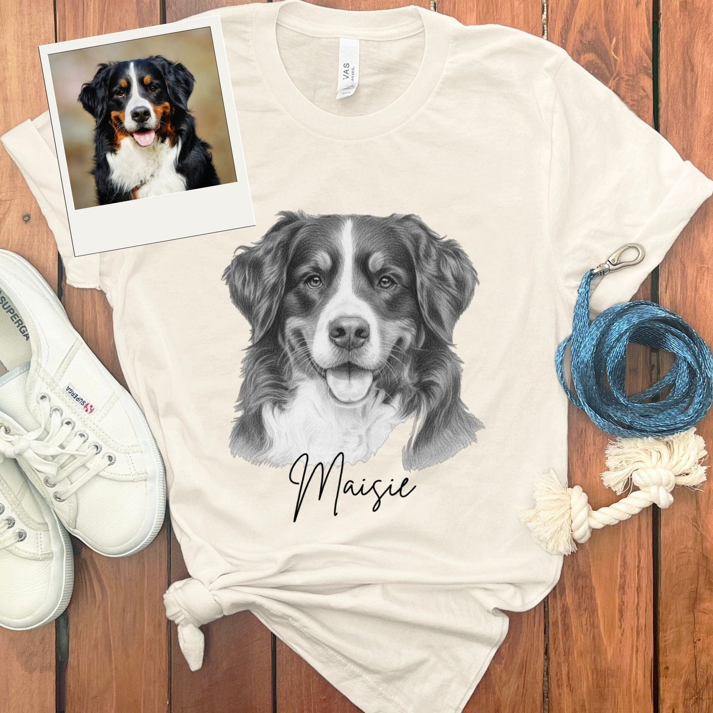 CUSTOM PET PHOTO SKETCH T-SHIRT