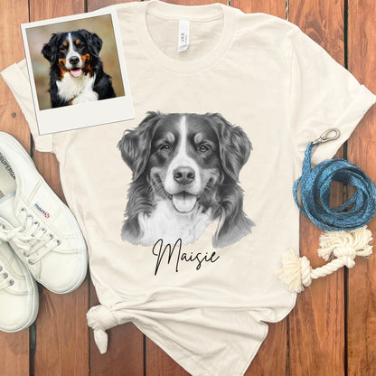 CUSTOM PET PHOTO SKETCH T-SHIRT