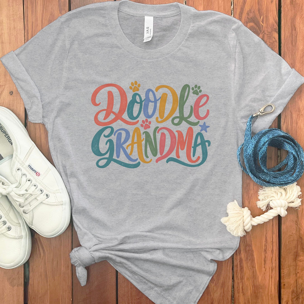 Doodle Grandma T-Shirt in Athletic Heather / S by Puppy Jo