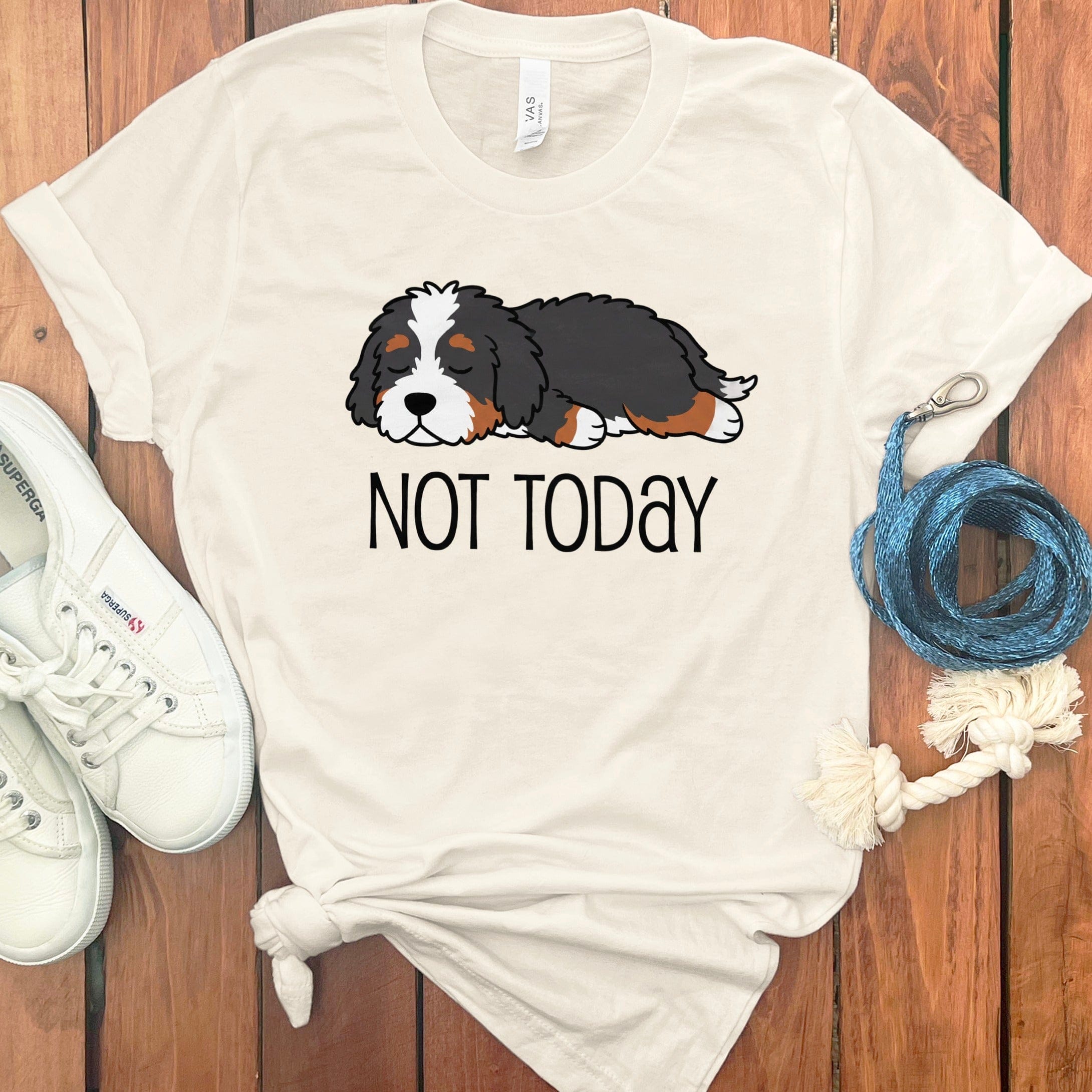 Not Today Puppy Design Funny T-shirt Perfect for Relaxation