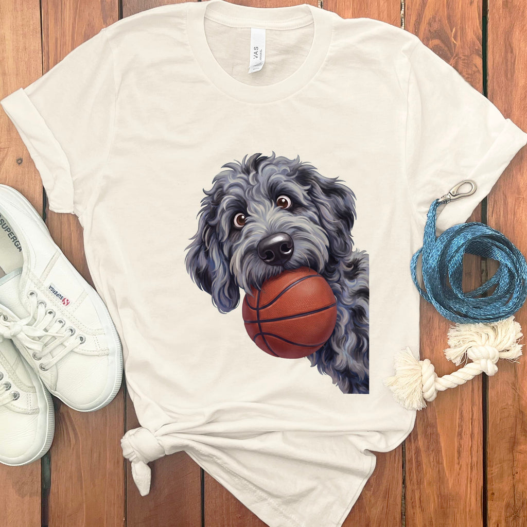 Merle Goldendoodle Basketball T-Shirt in Natural / S by Puppy Jo