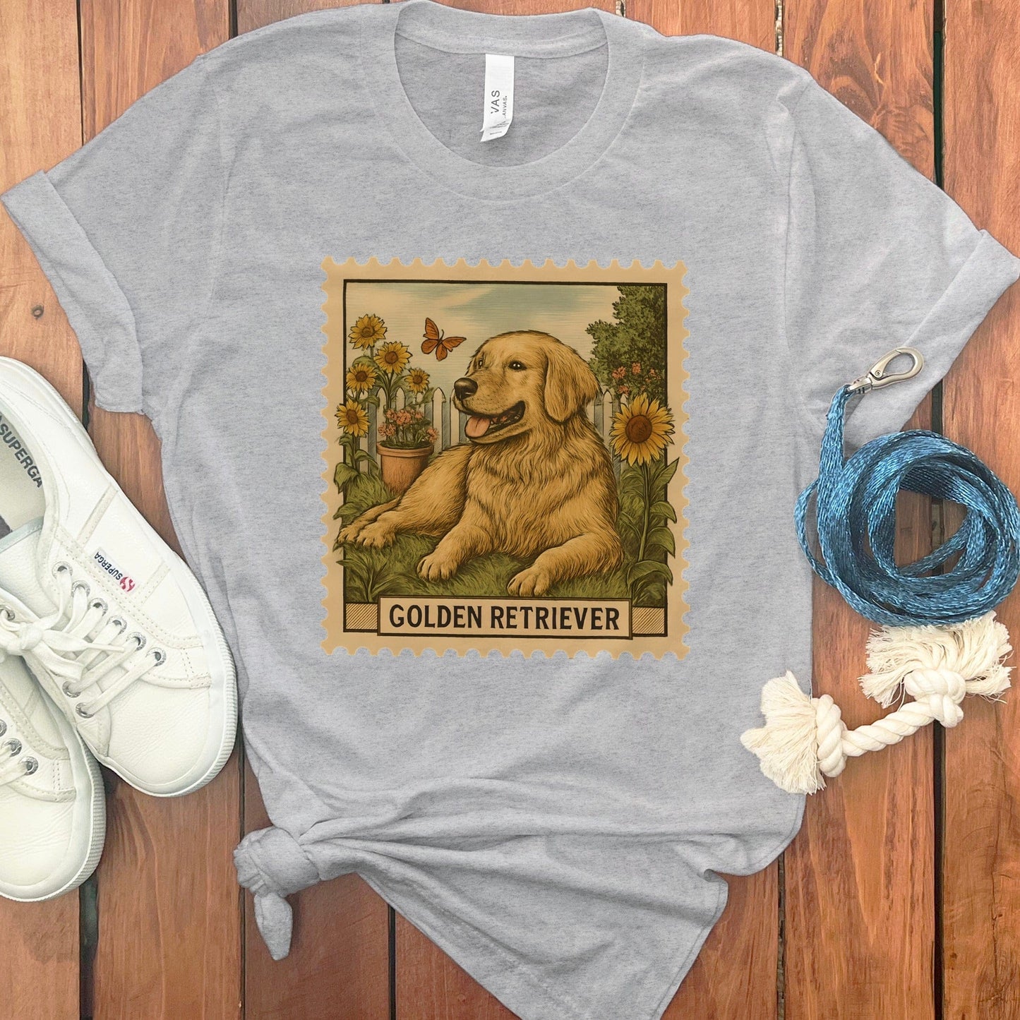 Golden Retriever Vintage Stamp Style Graphic T-Shirt product