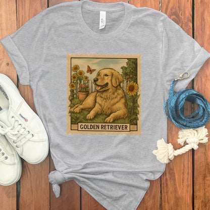 Golden Retriever Vintage Stamp Style Graphic T-Shirt product