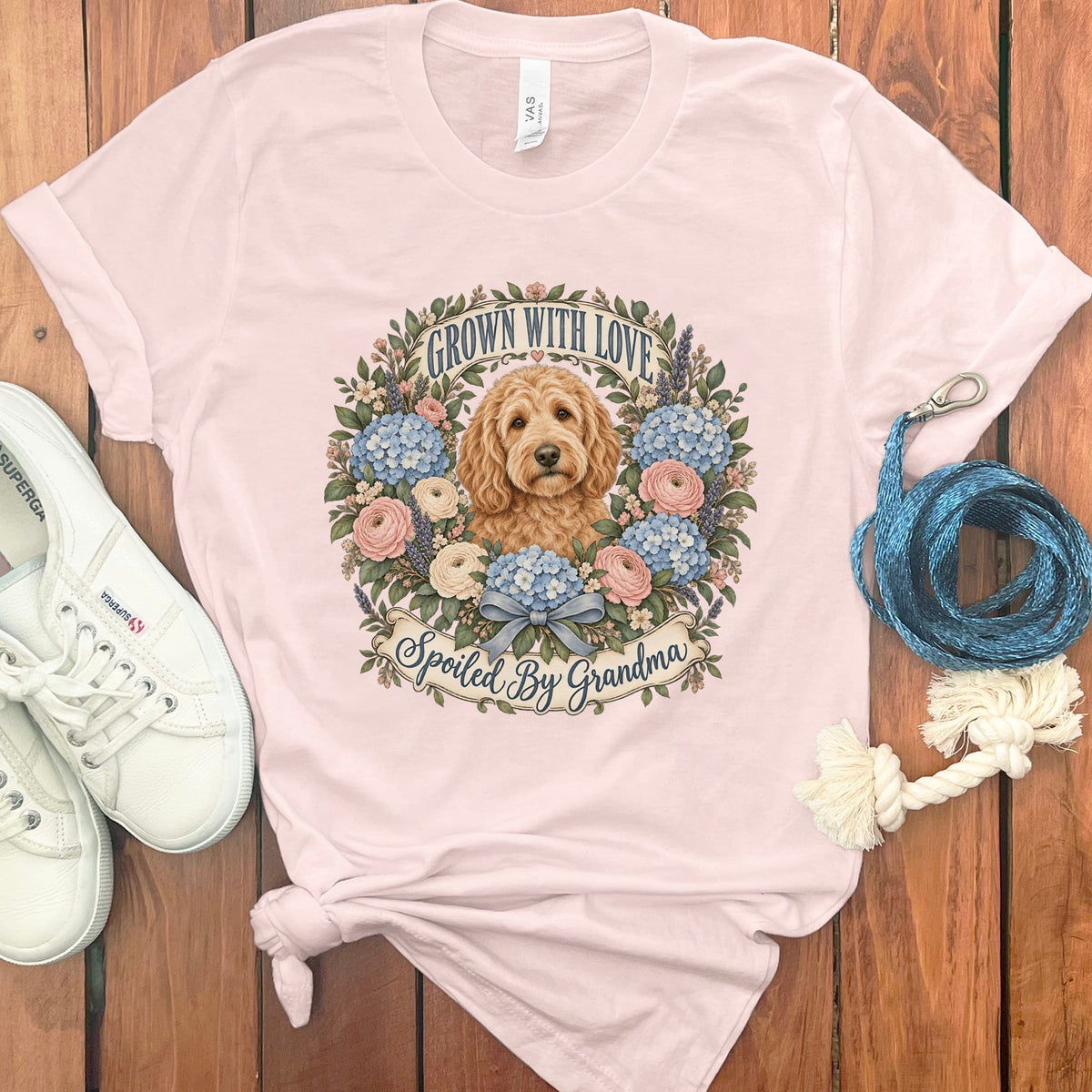Doodle Grandma Spoiled T-Shirt in Soft Pink / S by Puppy Jo