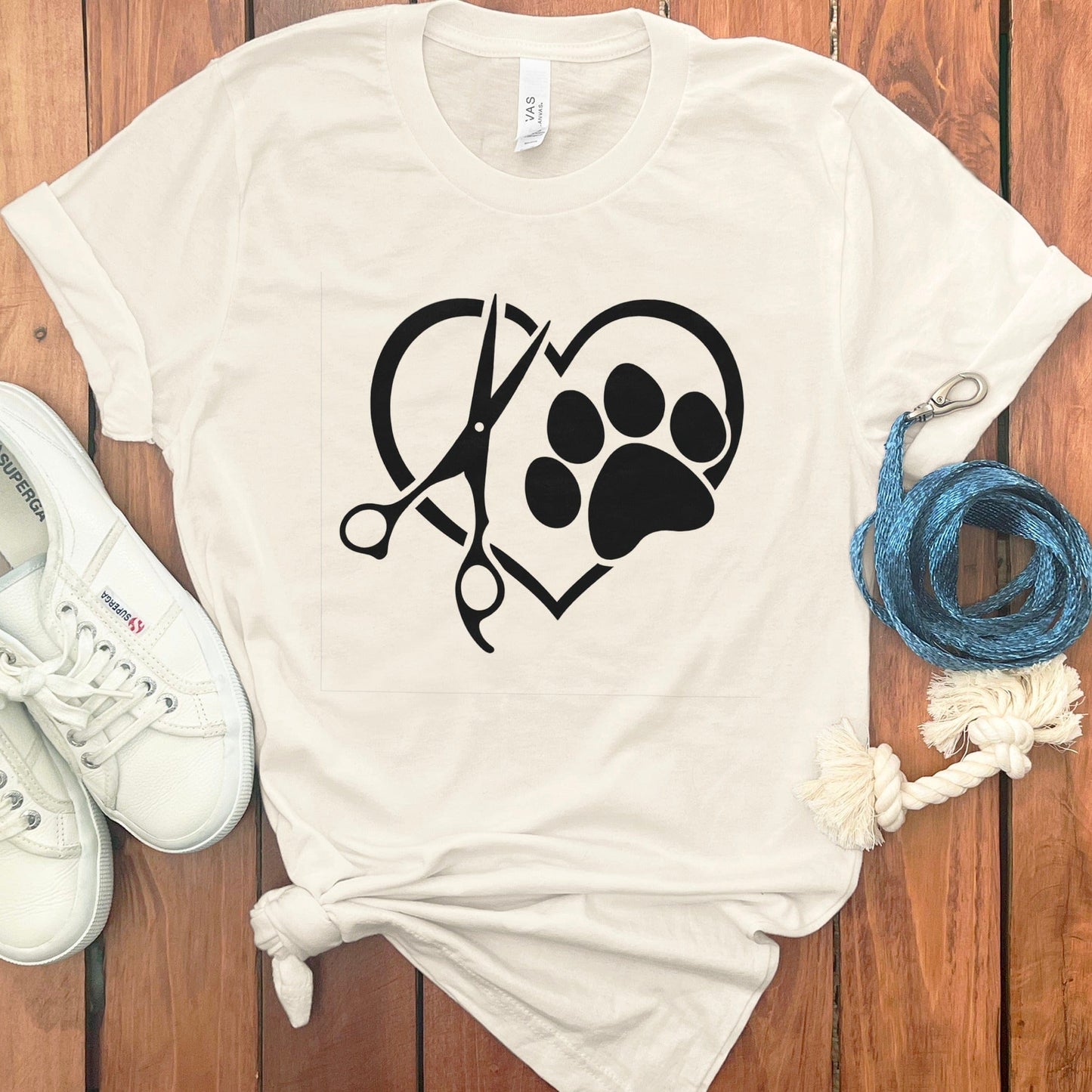 Heart and Paw Print with Scissors Graphic T-shirt product