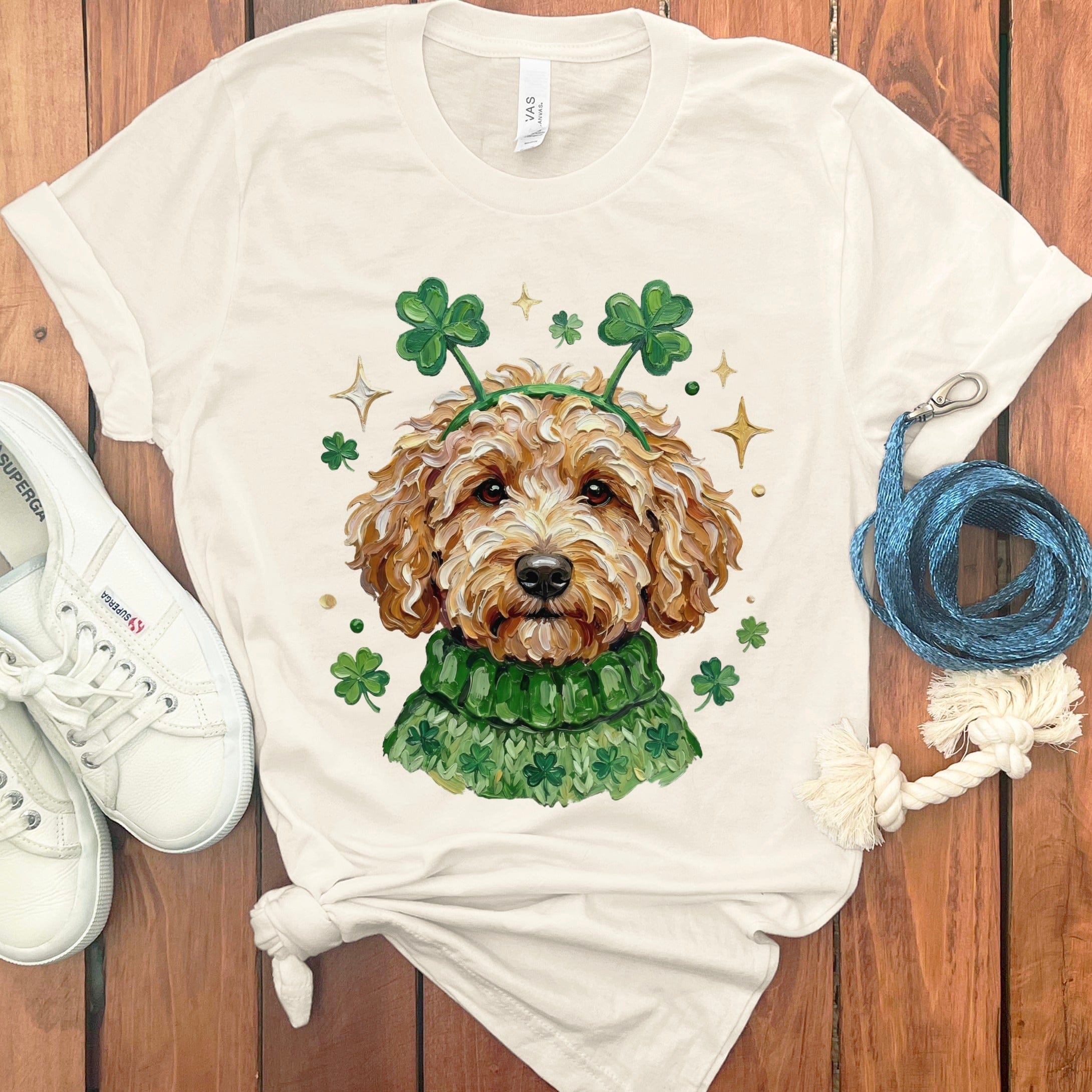 Adorable Dog with Shamrock Headband T-Shirt