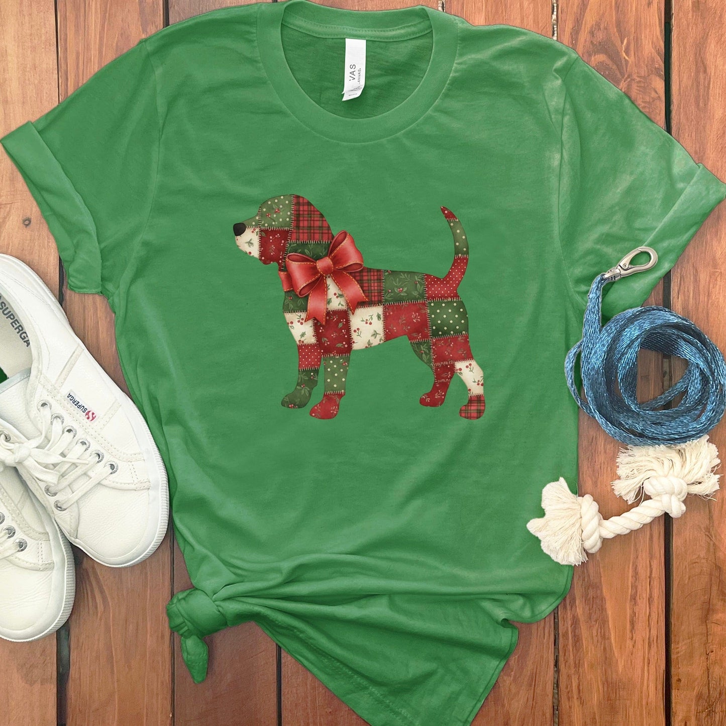 Festive Dog with Red Bow Graphic T-shirt product
